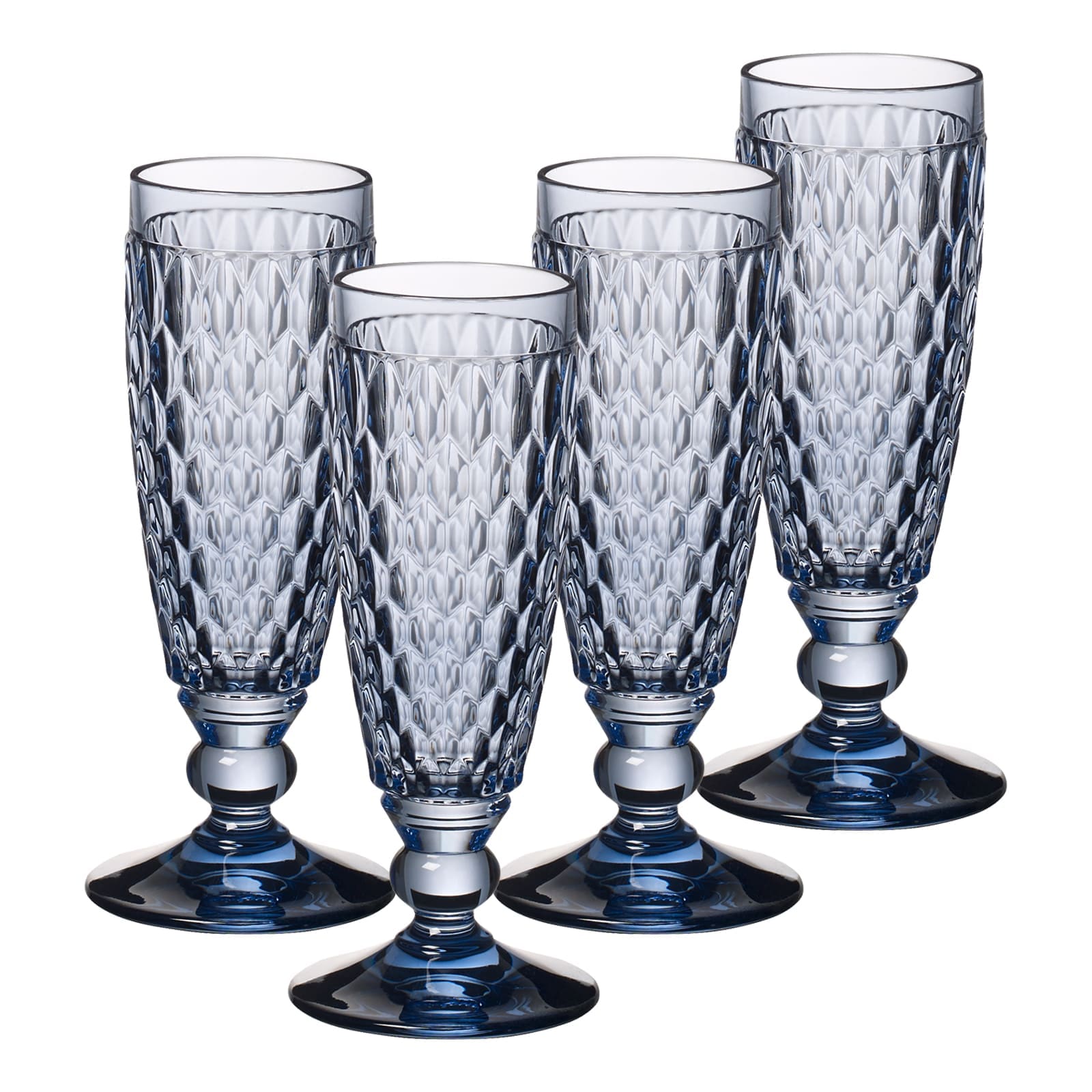Sektglas VILLEROY & BOCH "Sektgläser Boston Coloured 145 ml 4er Set", blau, Glas, Trinkgefäße Image