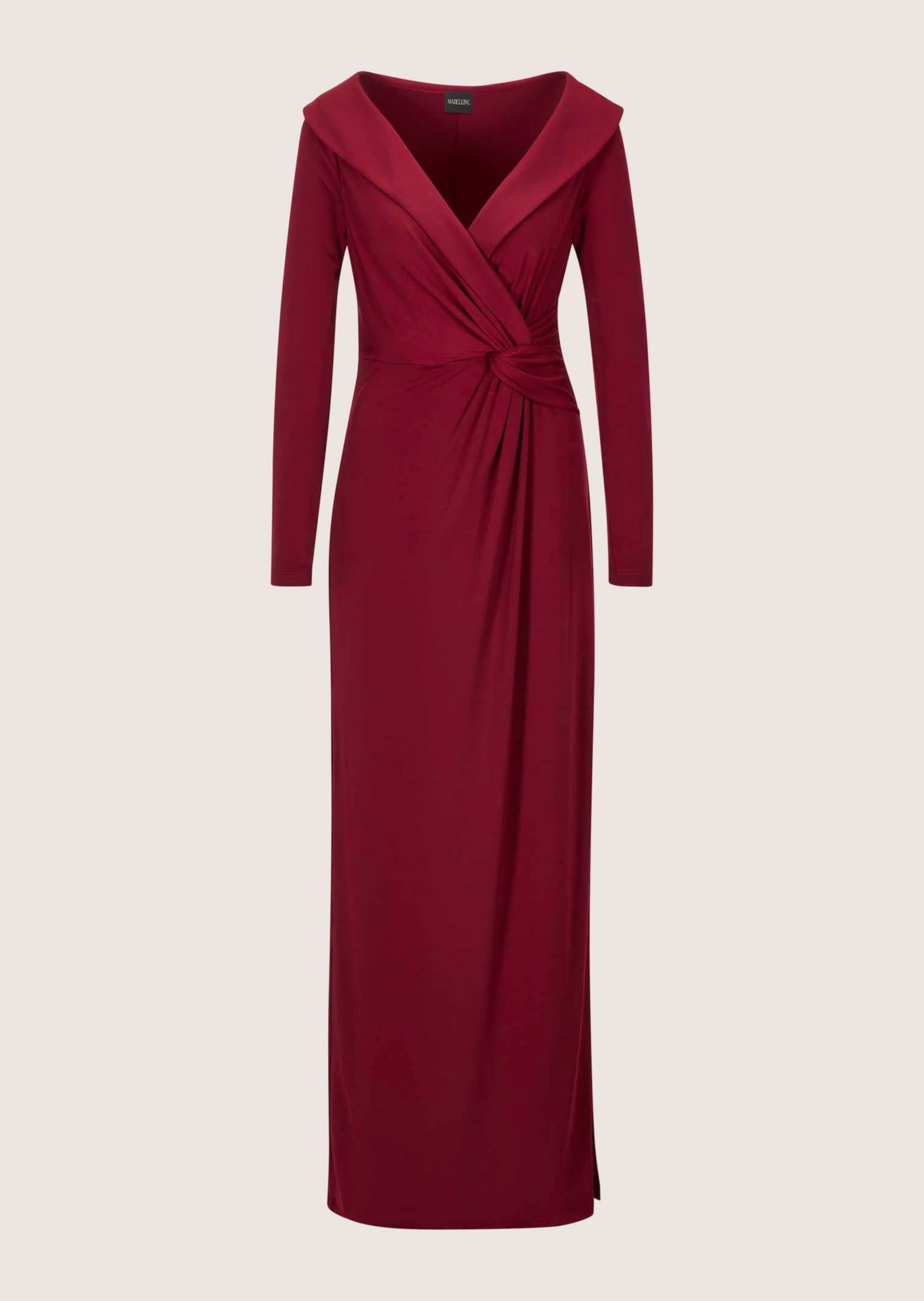 Abendkleid MADELEINE "Abendkleid Elegantes Stretchkleid in Wickel-Optik", Damen, Gr. 40, N-Gr, rot (rubinrot), Obermaterial: 95% Polyester PES. 5% Elasthan EL., Kleider Abendkleid