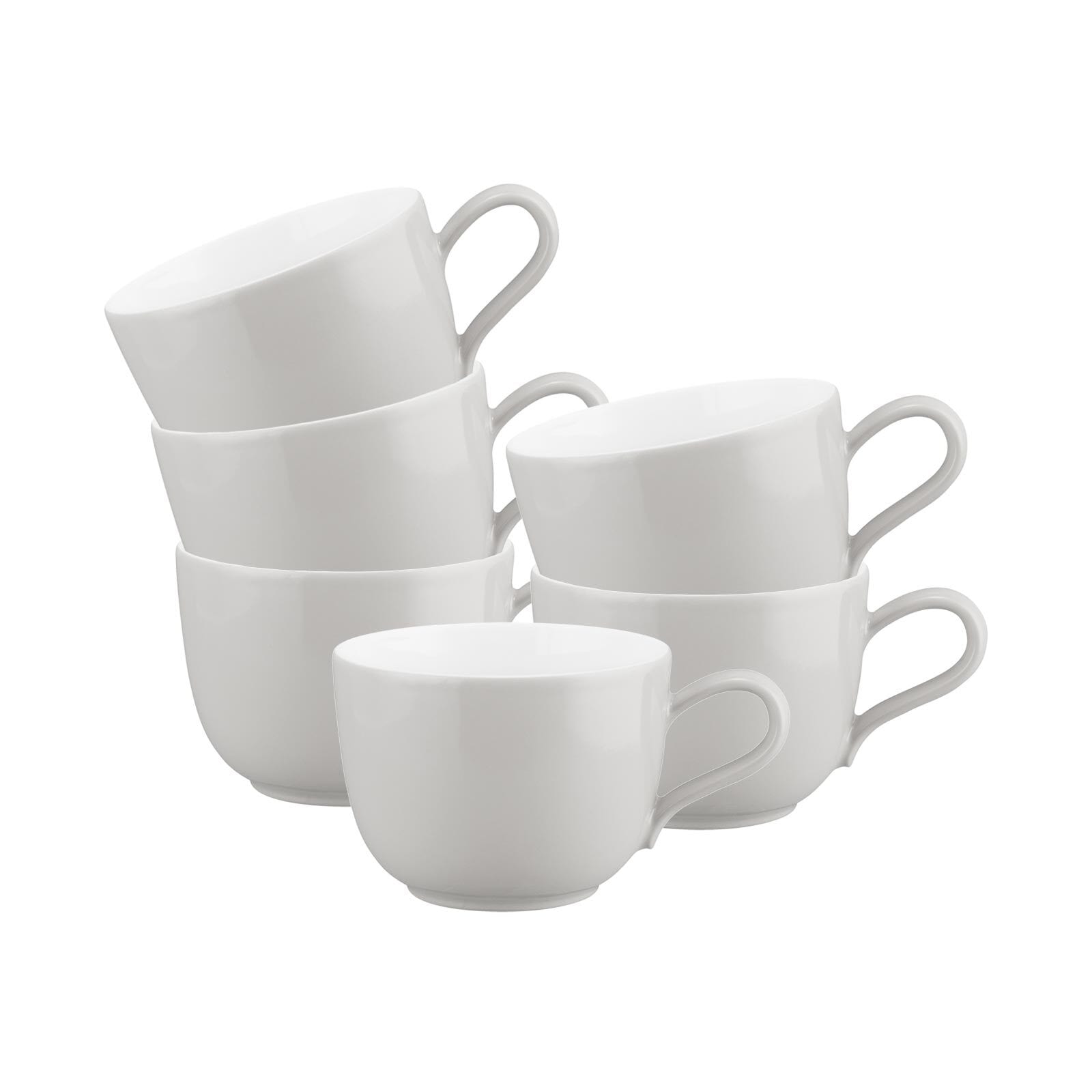 Tasse SELTMANN WEIDEN "Kaffeetassen Liberty Pure Colors 260 ml 6er Set", grau (new grau), 6 tlg., Porzellan, Trinkgefäße, Tasse