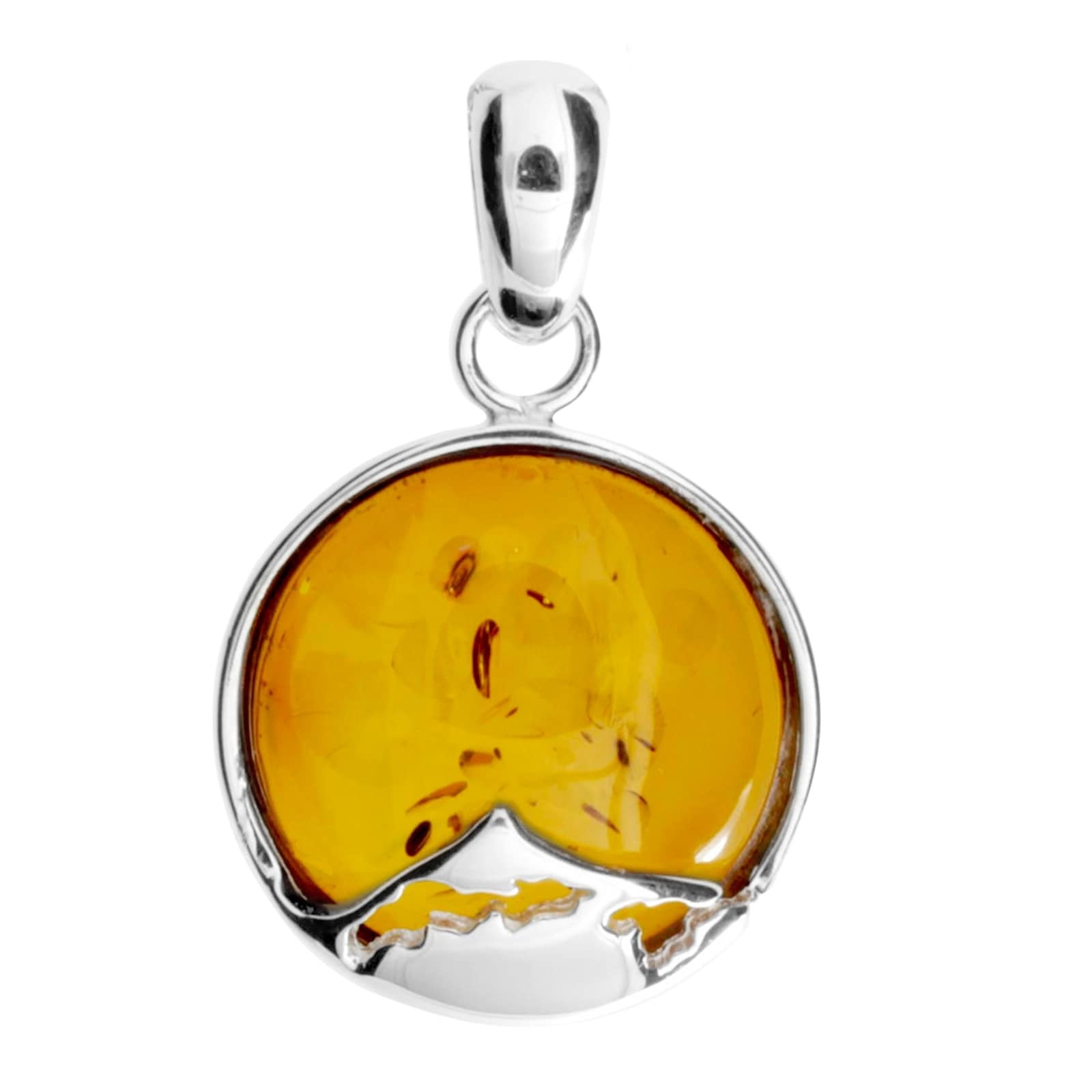 Kettenanhänger OSTSEE-SCHMUCK "- Fischland-Darß-Zingst - Silber 925/000 - Bernstein" Gr. 25, silber (silber 925, silberfarben, weiß), Schmuckanhänger, Damen, Silber 925 (Sterlingsilber), Kettenanhänger