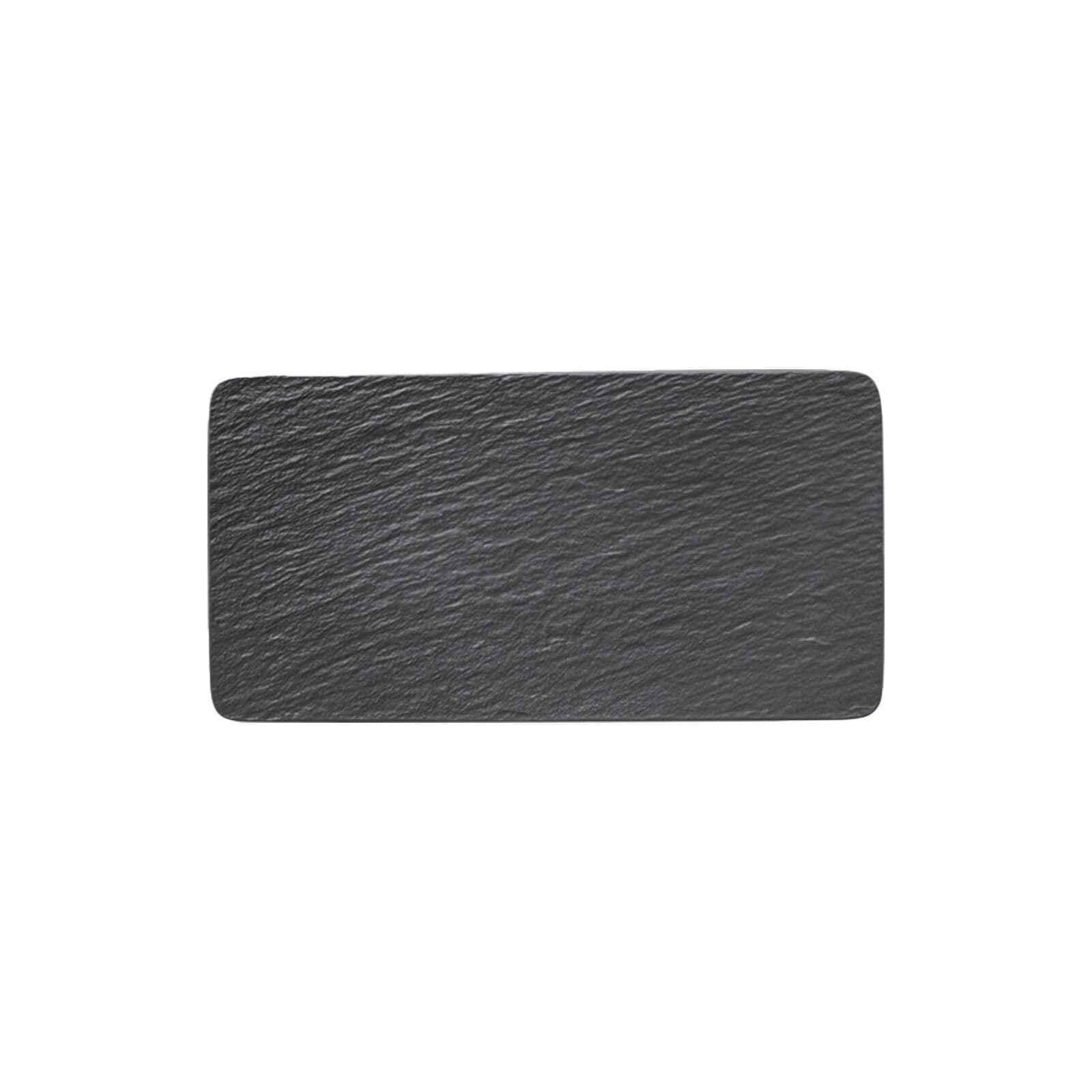Servierplatte VILLEROY & BOCH "Servierplatte Manufacture Rock 35 cm schwarz", schwarz, Porzellan, Servierplatten, Servierplatte