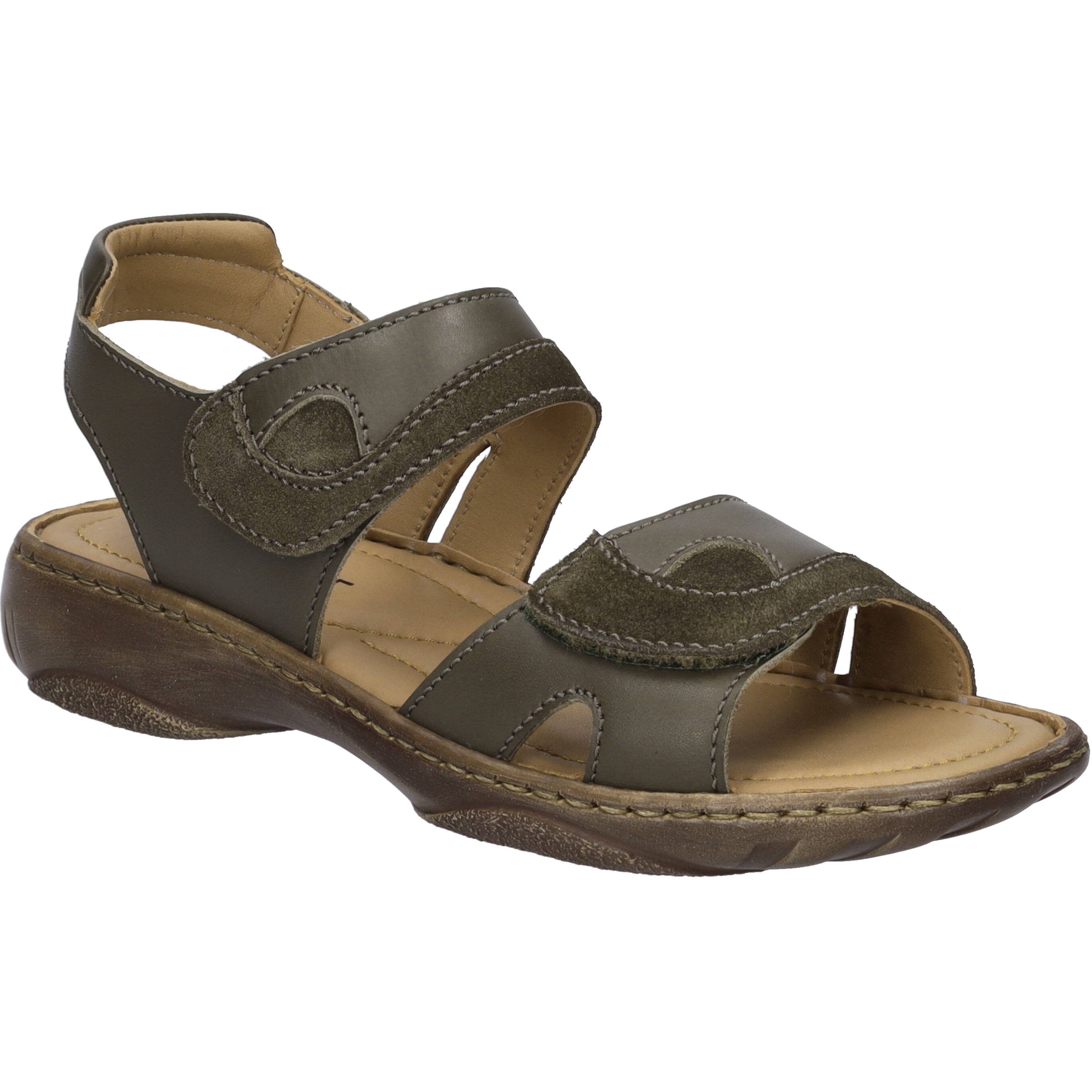 Sandale JOSEF SEIBEL "Debra, moos", Damen, Gr. 38, grün (moos), Obermaterial: 100% Rindsleder Leather cow., Schuhe Sandale