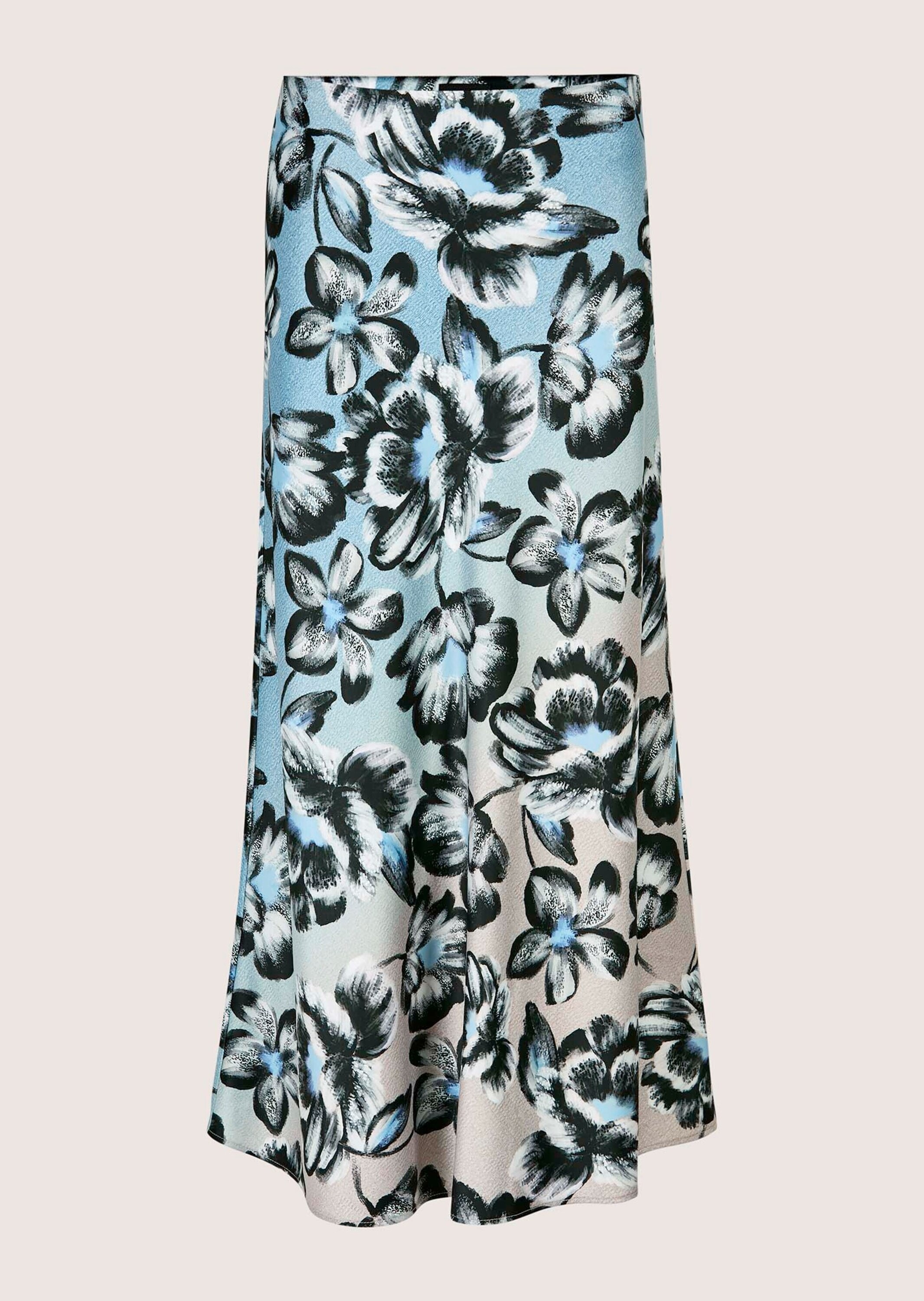 Midirock MADELEINE "Midirock Eleganter Floral-Druck für stilvolle Auftritte", Damen, Gr. 40, schwarz (cappuccino, schwarz, multicolor), Obermaterial: 100% Polyester PES., Modern, Röcke, Bundlos