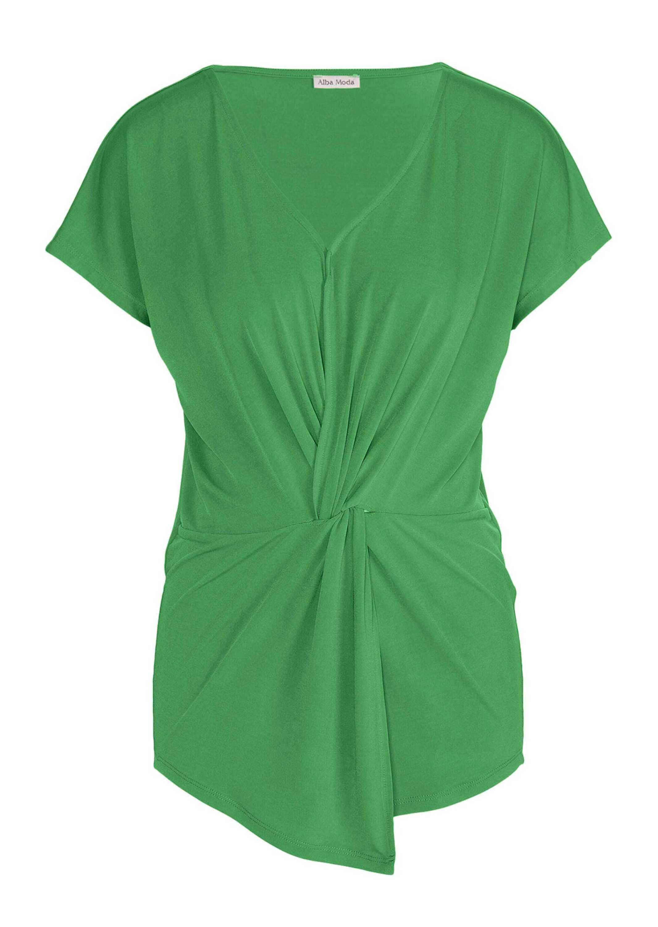 Kurzarmshirt ALBA MODA "Shirt Shirt", Damen, Gr. 46, grün, Obermaterial: 95% Polyester PES. 5% Elasthan EL., Shirts