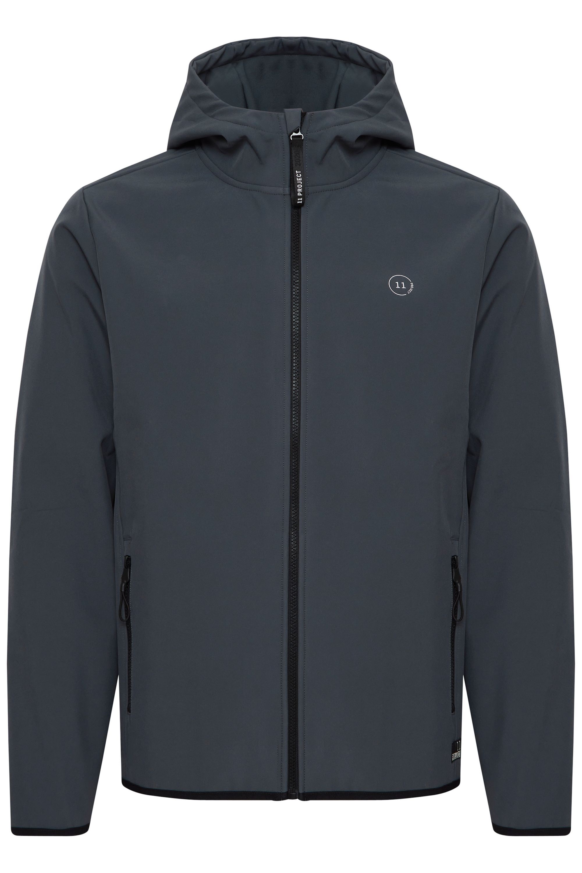 Softshelljacke 11 PROJECT "Softshelljacke PRUlfert", Herren, Gr. M, grau (iron gate), Obermaterial: 92% Polyester PES. 8% Elasthan EL., Casual, regular fit normal, Jacken Softshelljacke