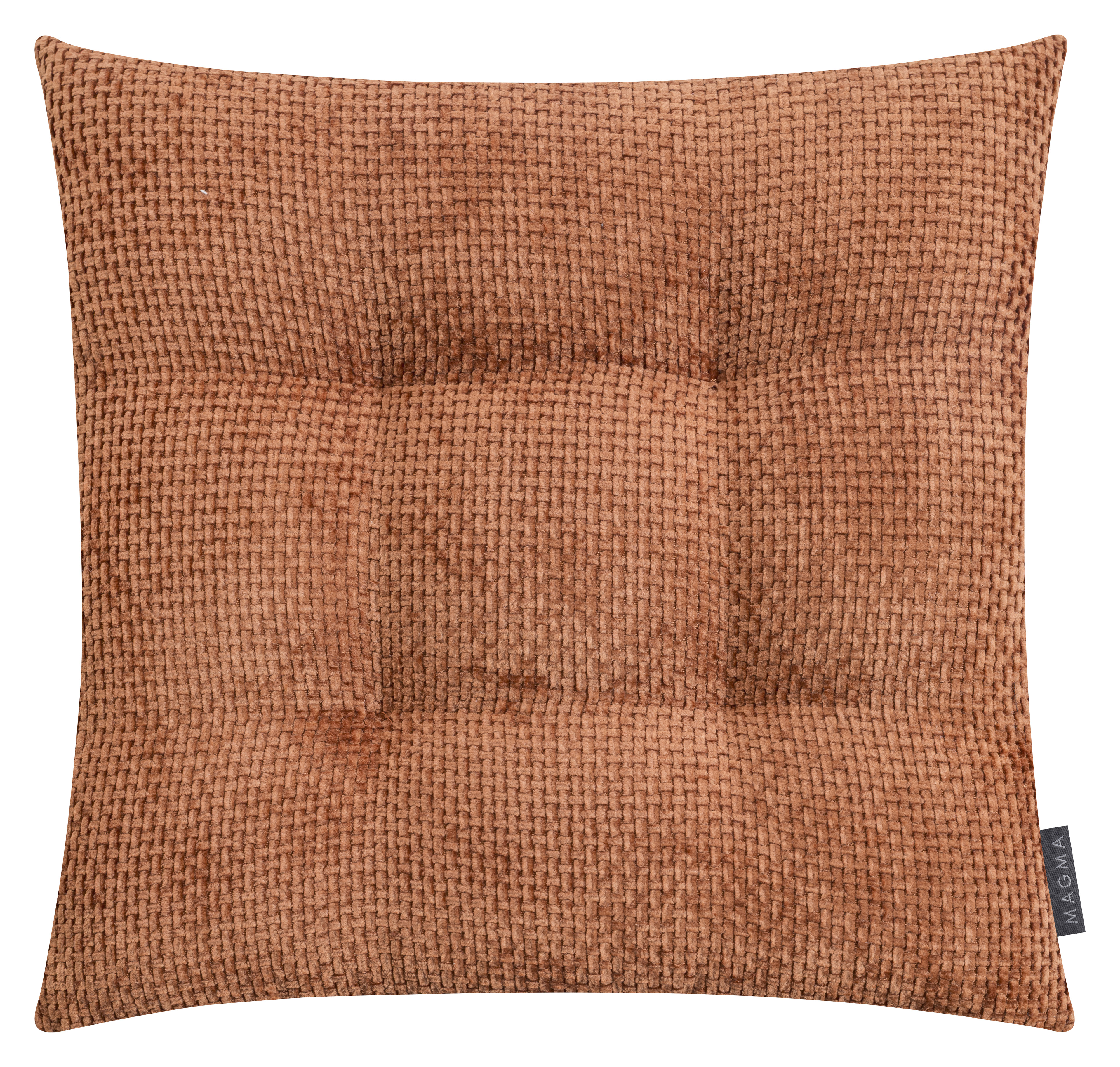 Stuhlkissen MAGMA HEIMTEX "ARLO Stuhlkissen Form 55", kupfer, gesteppt unifarben, B:35cm H:5cm L:35cm, Chenille, Faserbällchen (Polyester), Polyester, Dekokissen_Sitzkissen_Kissenhüllen, Stuhlkissen, Komfort trifft Stil: Hochwertiges Stuhlkissen mit... Image