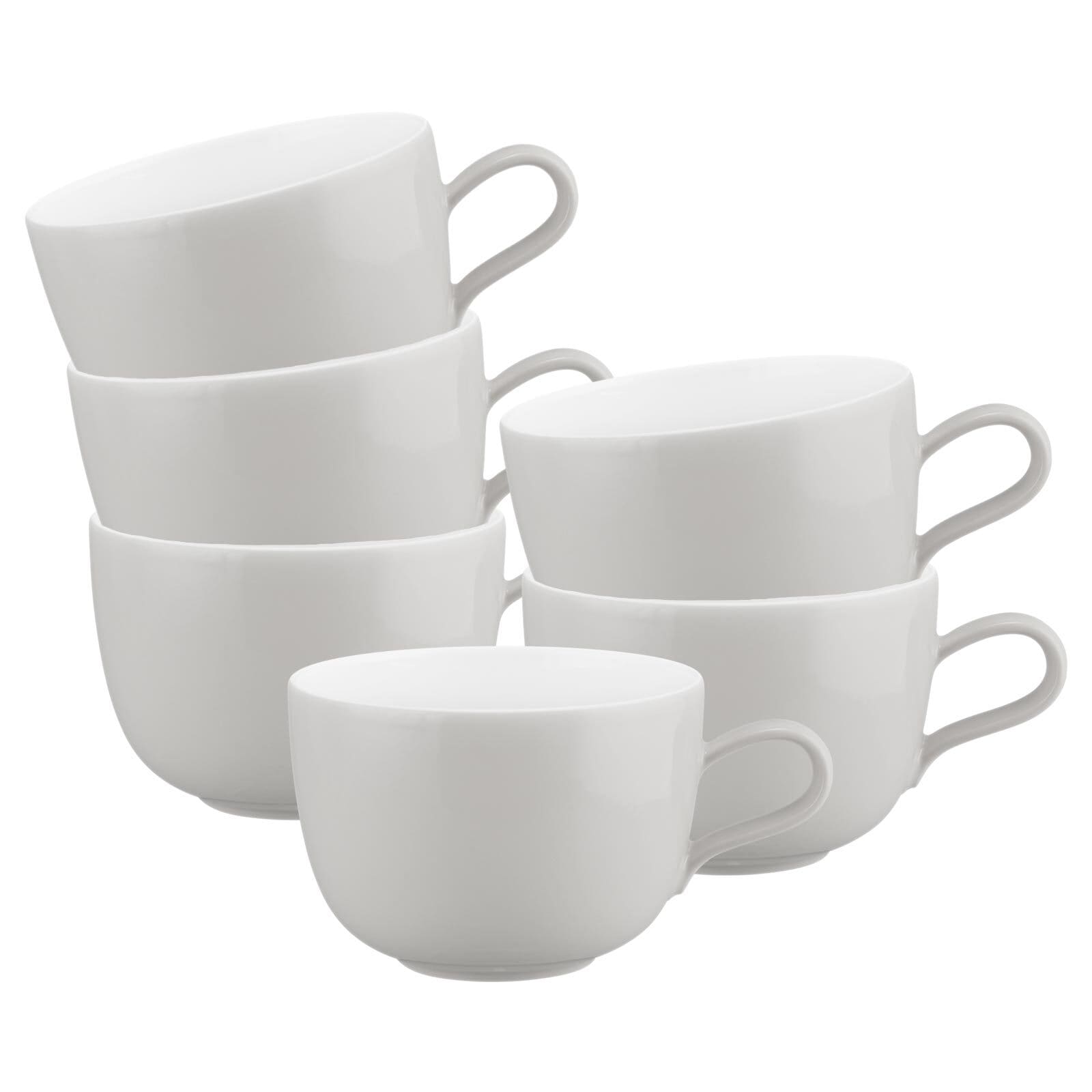 Tasse SELTMANN WEIDEN "Milchkaffeetassen Liberty Pure Colors 380 ml 6er Set", grau (new grau), 6 tlg., Porzellan, Trinkgefäße, Tasse