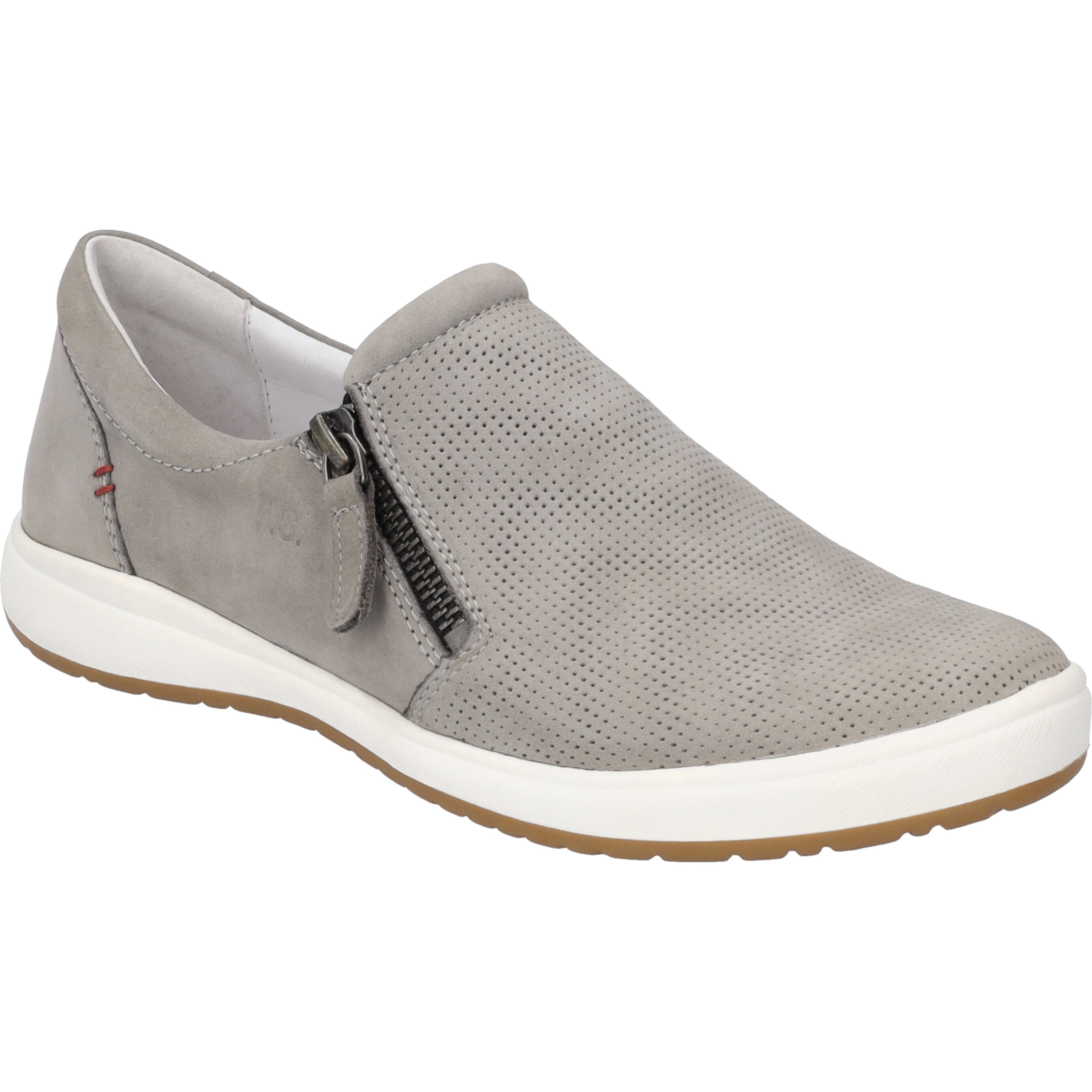 Slipper JOSEF SEIBEL "Caren 22, grau", Damen, Gr. 40, grau, Obermaterial: 100% Rindsleder Leather cow., Schuhe Slipper