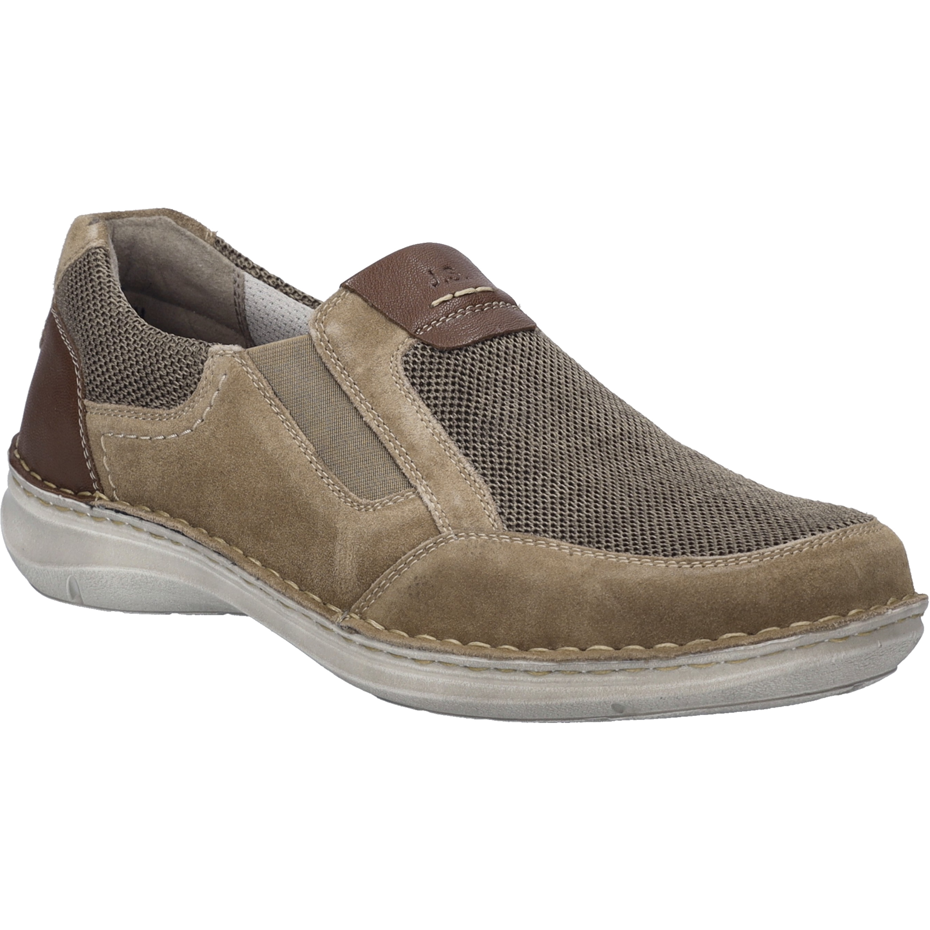 Slipper JOSEF SEIBEL "New Anvers 78, sand-kombi", Herren, Gr. 44, beige (sand, kombi), Obermaterial: 100% Rindsleder Leather cow., Schuhe Slipper