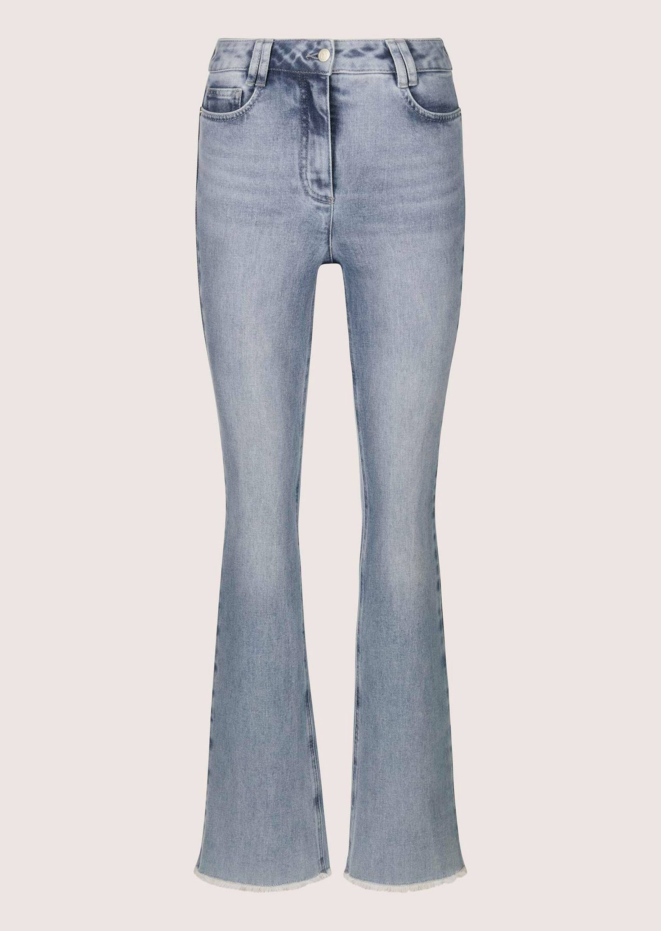 Regular-fit-Jeans MADELEINE "Jeans Weite Jeans - leicht ausgestellt", Damen, Gr. 21, N-Gr, blau (blau, denim), Obermaterial: 99% Baumwolle CO. 1% Elasthan EL., Jeans