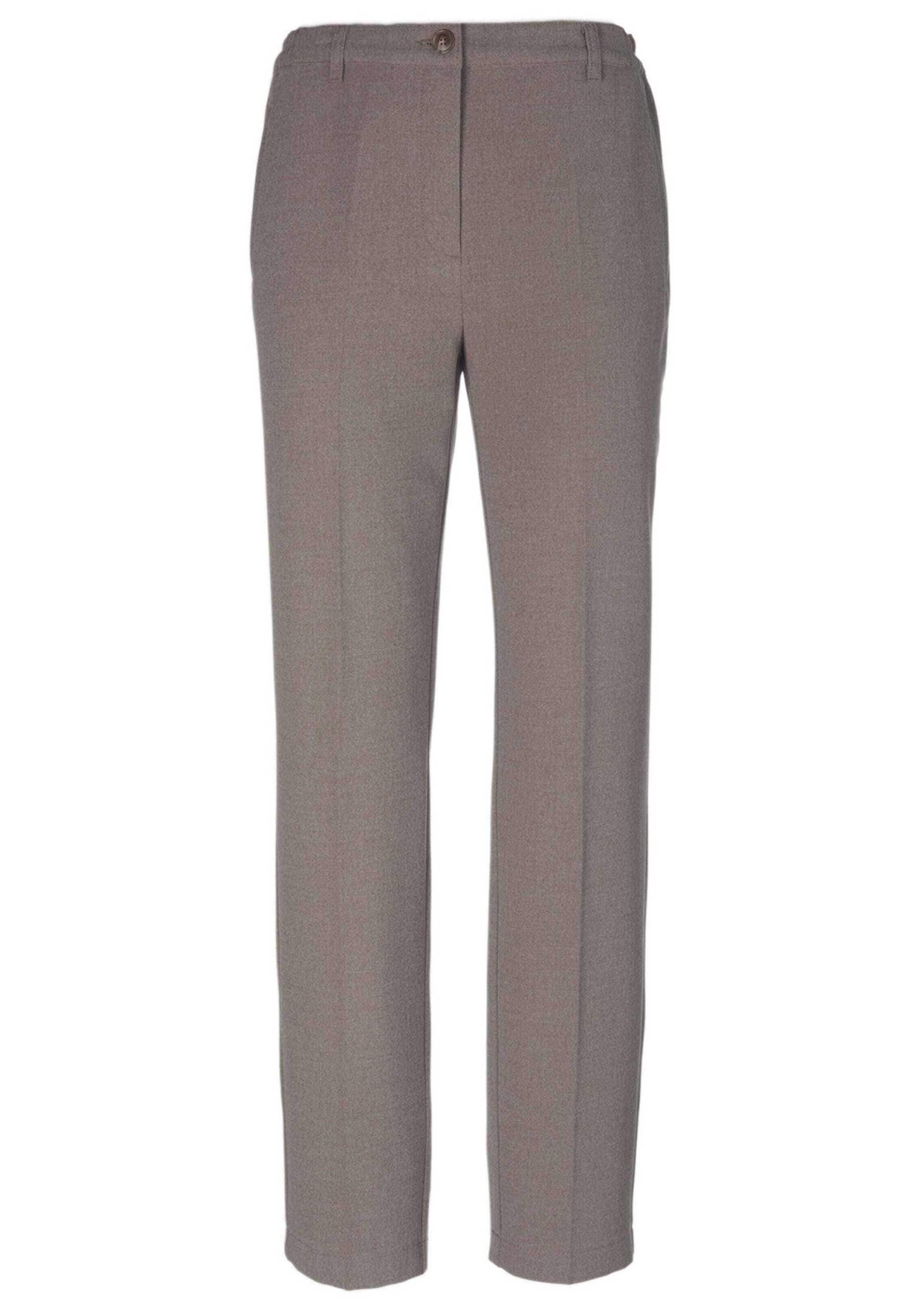 2-in-1-Hose GOLDNER "Angenehm weiche Flanell-Hose ANNA", Damen, Gr. 48, N-Gr, beige (taupe), Obermaterial: 63% Polyester PES. 32% Viskose CV. 5% Elasthan EL., Hosen