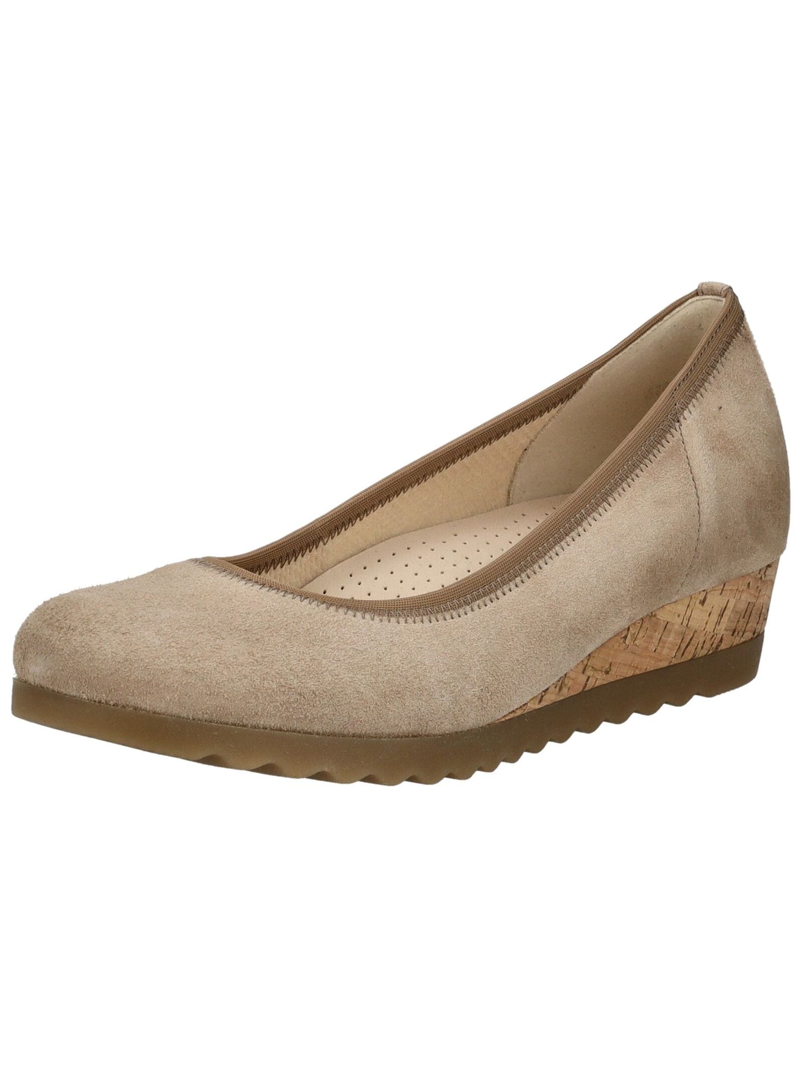Keilpumps GABOR COMFORT "Gabor Comfort Pumps Leder", Damen, Gr. 43, sand, Leder, Schuhe