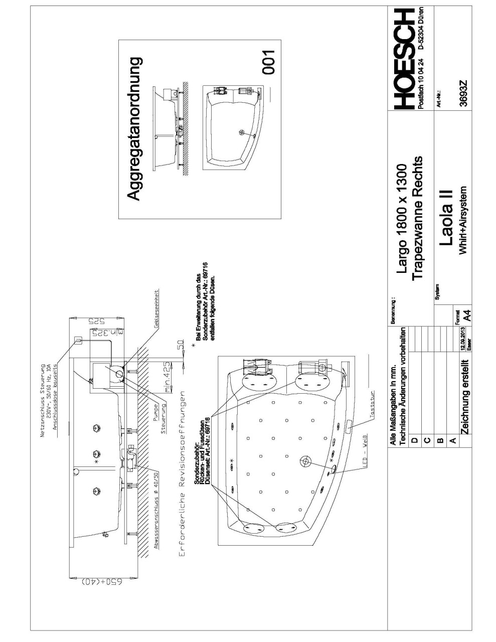 Hoesch Whirlwanne Largo Eck 1800x1300 rechts 3693Z.010305001 Image