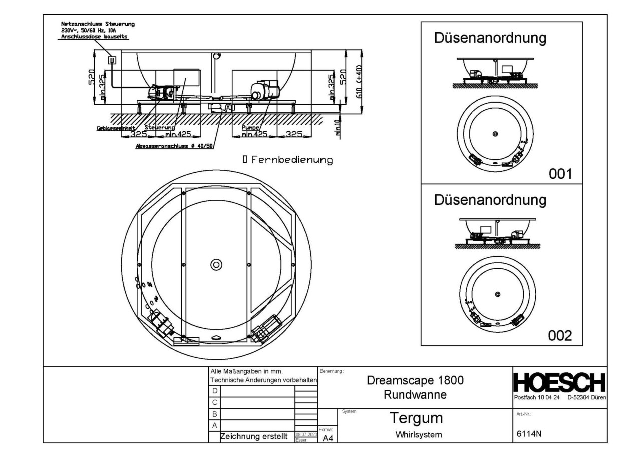 Hoesch Whirlwanne Dreamscape 6114 & Tergum Whirl, 6114N.010305001 Image