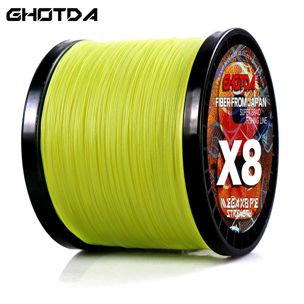 Ghotda Lenza da pesca intrecciata giapponese colorata 0,14-0,5 m Lenza da pesca alla carpa multifilamento 8 fili 100 m 300 m 500 m 1000 m