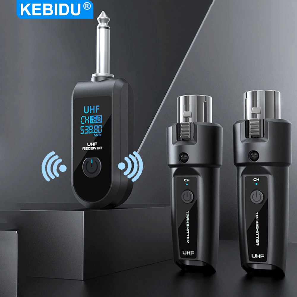 Microfono UHF Converte Trasmettitore e ricevitore XLR Adattatore di segnale per sistema wireless per sistema PA mixer audio per chitarra con microfono dinamico