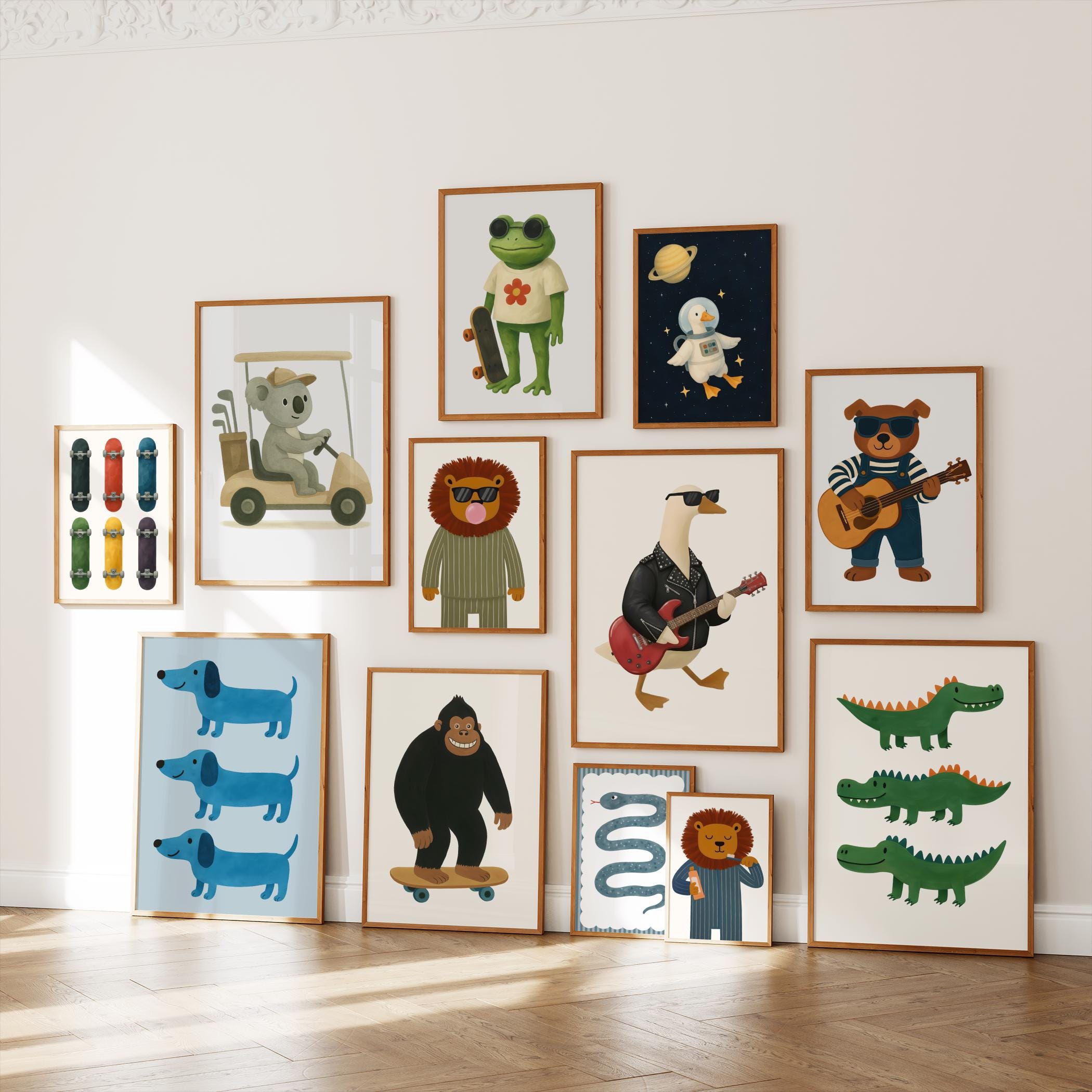 21 stampe artistiche da parete per la cameretta dei ragazzi, poster di animali, decorazioni per la cameretta dei bambini, stampe artistiche da parete