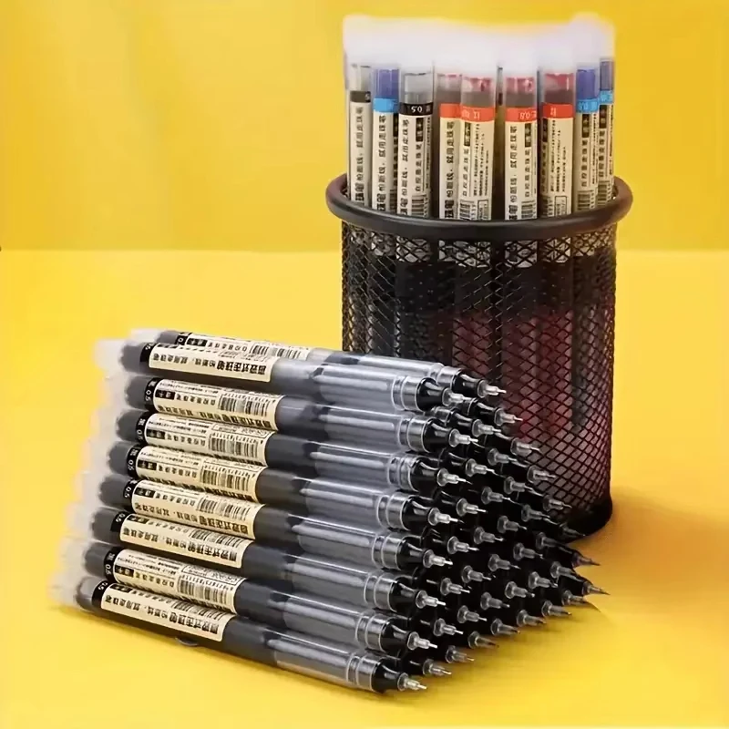 10 Stück schnell trocknende, farbige Gelstifte mit Nadelspitze, 0,5 mm, feinspitze, für Büro, Gelstift, Schwarz/Rot/Blau, Schulschreibwaren Image