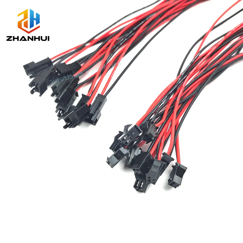 10/5 Paar JST SM 2-poliges 20 cm 22 AWG Silikonkabel – Stecker/Buchsen für RGB-LED-Streifen 5050 3528 WS2801 APA102 WS2815 WS2813 Image