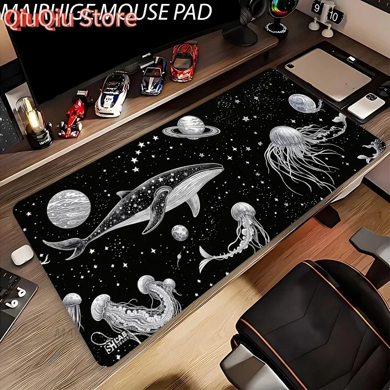 Cooles Wal-Qallen-Design-Mauspad, großes Computer-Büro-Spiel-Tischset, XXL-Gummi, rutschfeste Tastatur-Mauspads, lange Schreibtischunterlagen Image