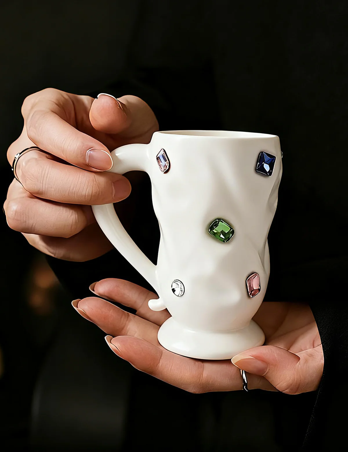 Diamant-Keramikbecher – 11 Unzen Kaffeetasse mit Edelstein für Zuhause, Schule, Büro, Party – Tassen, Geschenke, Überraschungsbecher und Kaffeetassen Image