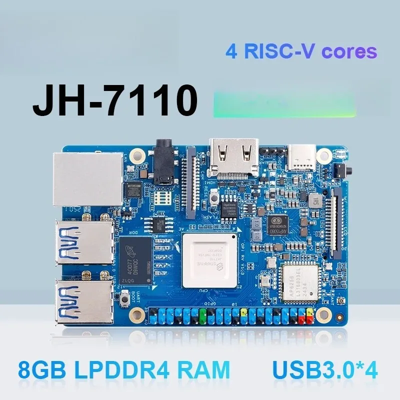 Orange Pi Rv 8g Ram Risc-v Ddr4 Mini Pc Quad-core Prozessor Jh7110 Single Board Computer Wifi + bt5.0 M2 Pcie SSD Run Debian Os Image