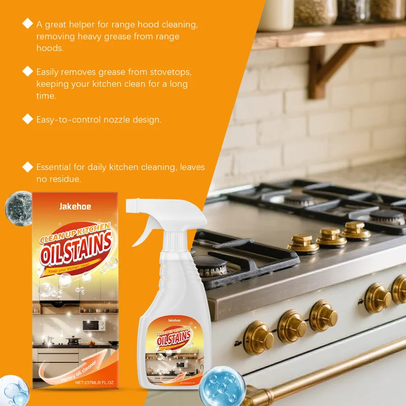 Küchen-Schwerlastreiniger-Spray, leicht zu reinigen, entfernt Flecken und Fett, öldissolierender Dunstabzugshaubenreiniger. Image