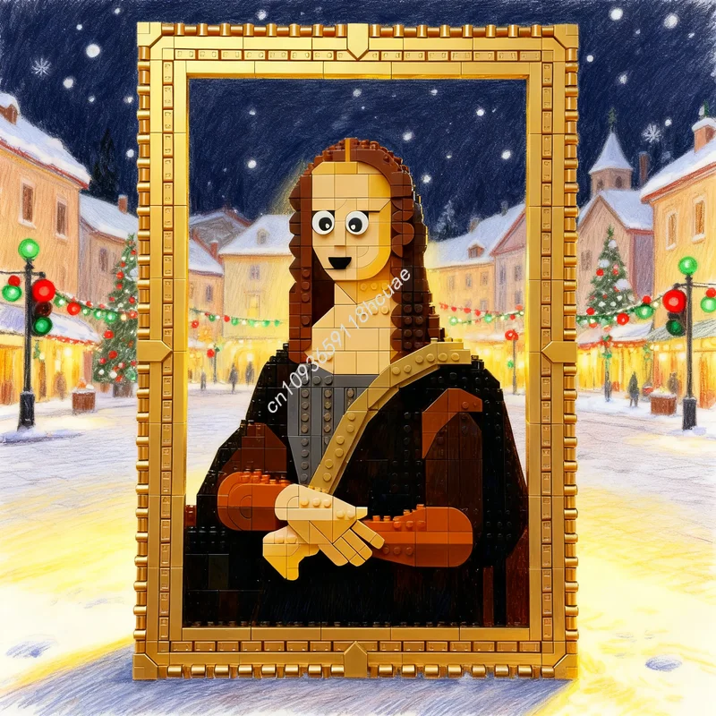 1508 Teile MOC Kunst Mona Lisa Cartoon Modell Bausteine Konstruktion DIY Spielzeug Weihnachtsgeschenke Bildung Kreative Idee Image