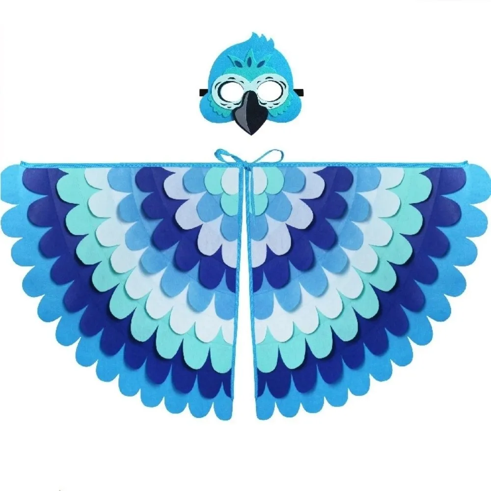 Kreative Filz Tuch Halloween Umhang mit Maske Robe Vogel Flügel Halloween Kinder Kostüm Cosplay Eule Cape Maske Set Kind Geschenke Image