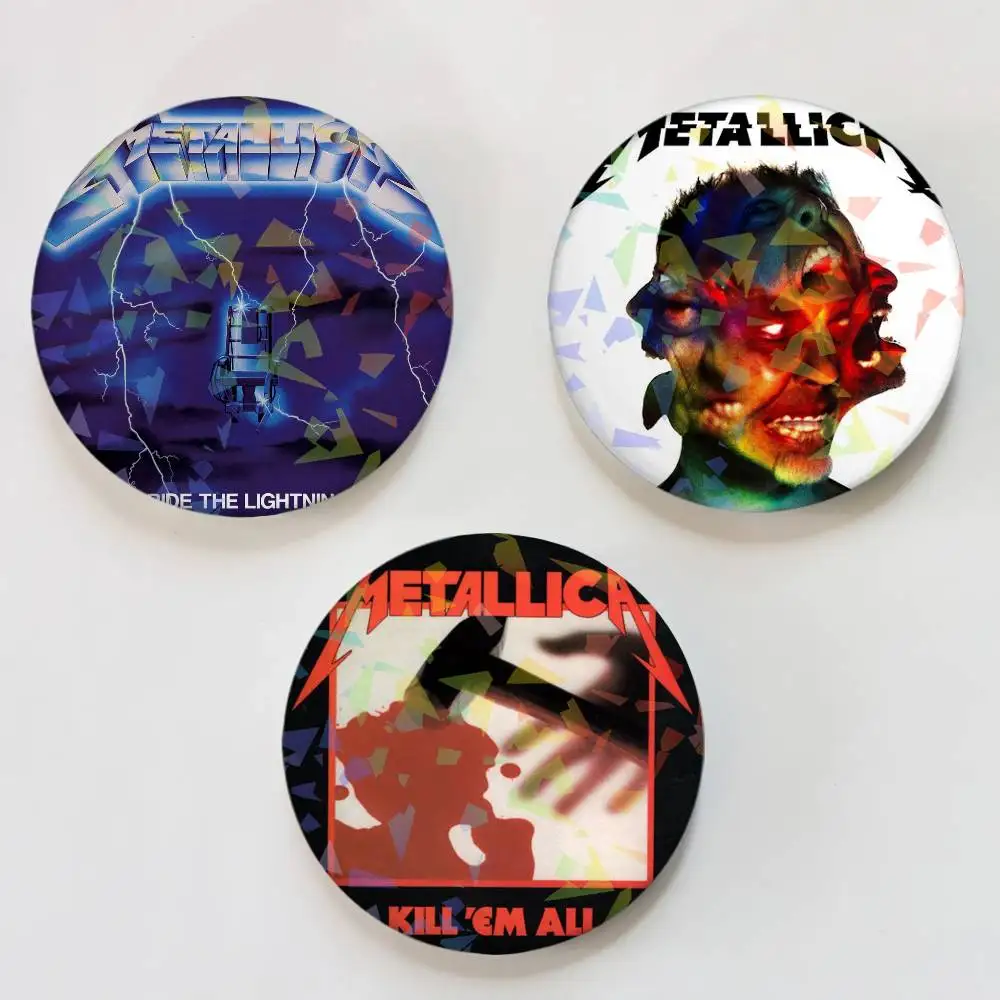 Rock Band M-MeTallIcA-A HN Rundes Abzeichen für Rucksack-Accessoires Laser-Anstecknadeln Schmuck Geschenke Image