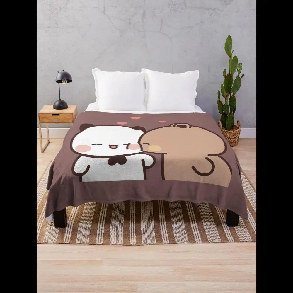 Love Kiss von DuDu Bear to Bu Panda Überwurfdecke, weicher, gemütlicher Plüsch für Couch oder Bett, Heimtextilien, Geschenkidee Image