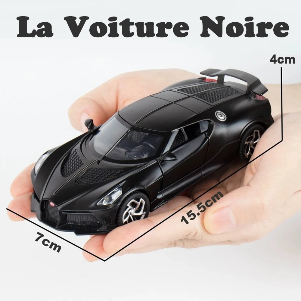 1:32 La Voiture Noire DIVO Toys Sportwagen-Modell aus Druckgusslegierung mit Sound-Licht, zurückziehbare Türen, geöffnetes Fahrzeug zum Sammeln von Hobbys