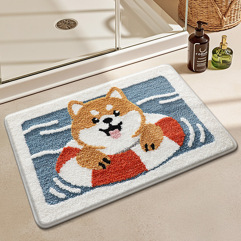 Bathroom Mat Absorbent Non Slip Bath Rug Minimalist Toilet Door Floor Mat Thick Soft Carpet for Sink Shower Bathroom Use