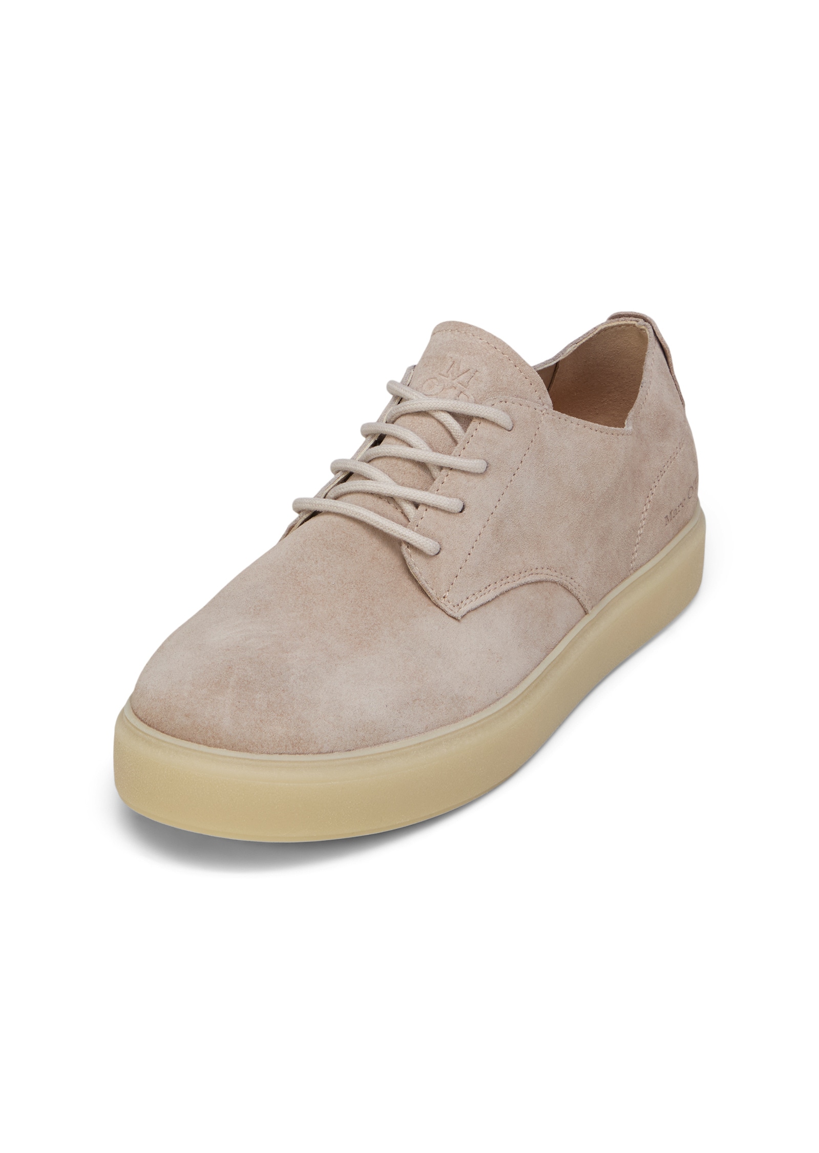 Schlupfboots MARC O'POLO "aus geöltem Veloursleder", Herren, Gr. 45, light taupe, Obermaterial: 100% Leder (Rind), unifarben, Schuhe Schlupfboots