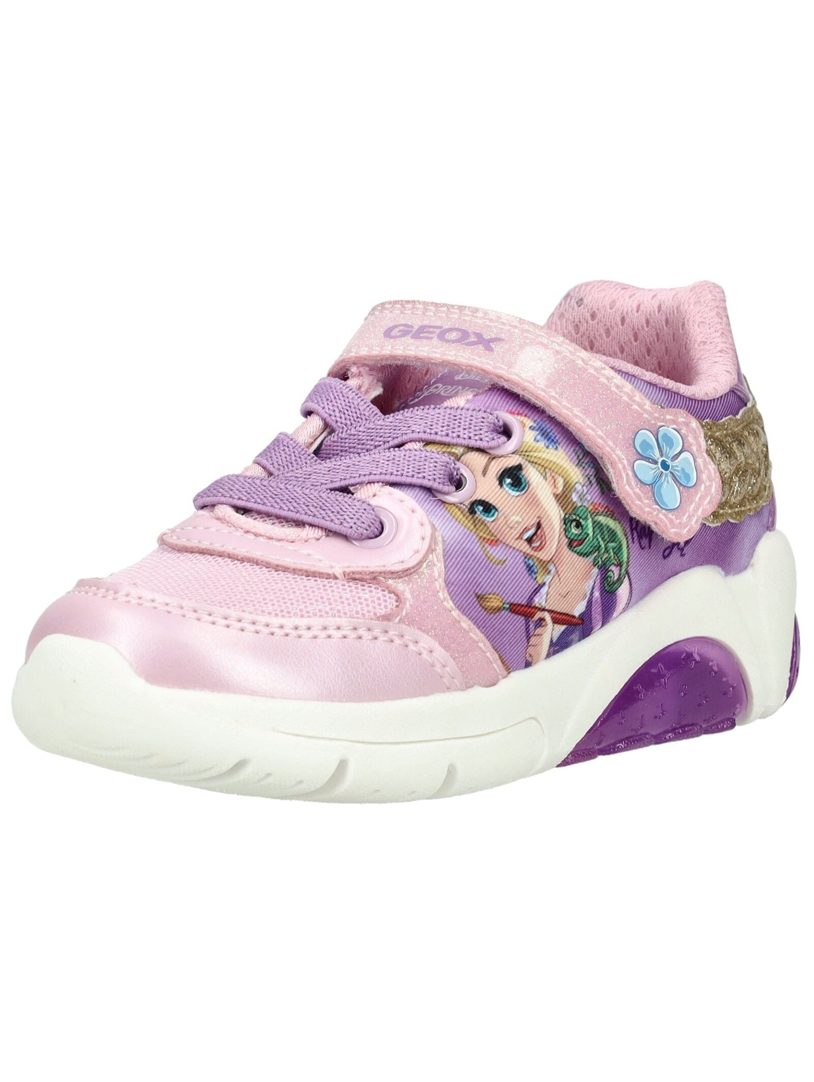 Sneaker GEOX "Geox Sneaker Lederimitat/Textil", Damen, Gr. 26, pink, violett, Schuhe Sneaker