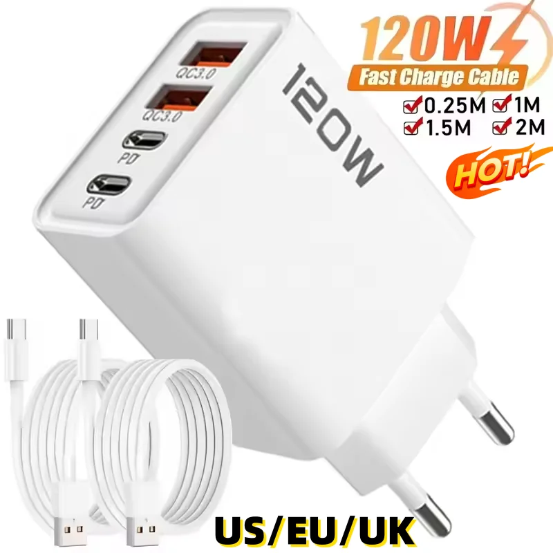 Xiaomi 120 W PD 4 Ports USB C Ladegerät Schnellladung Typ C USB Handy Ladegerät Schnellladeadapter für Samsung iPhone Huawei Image