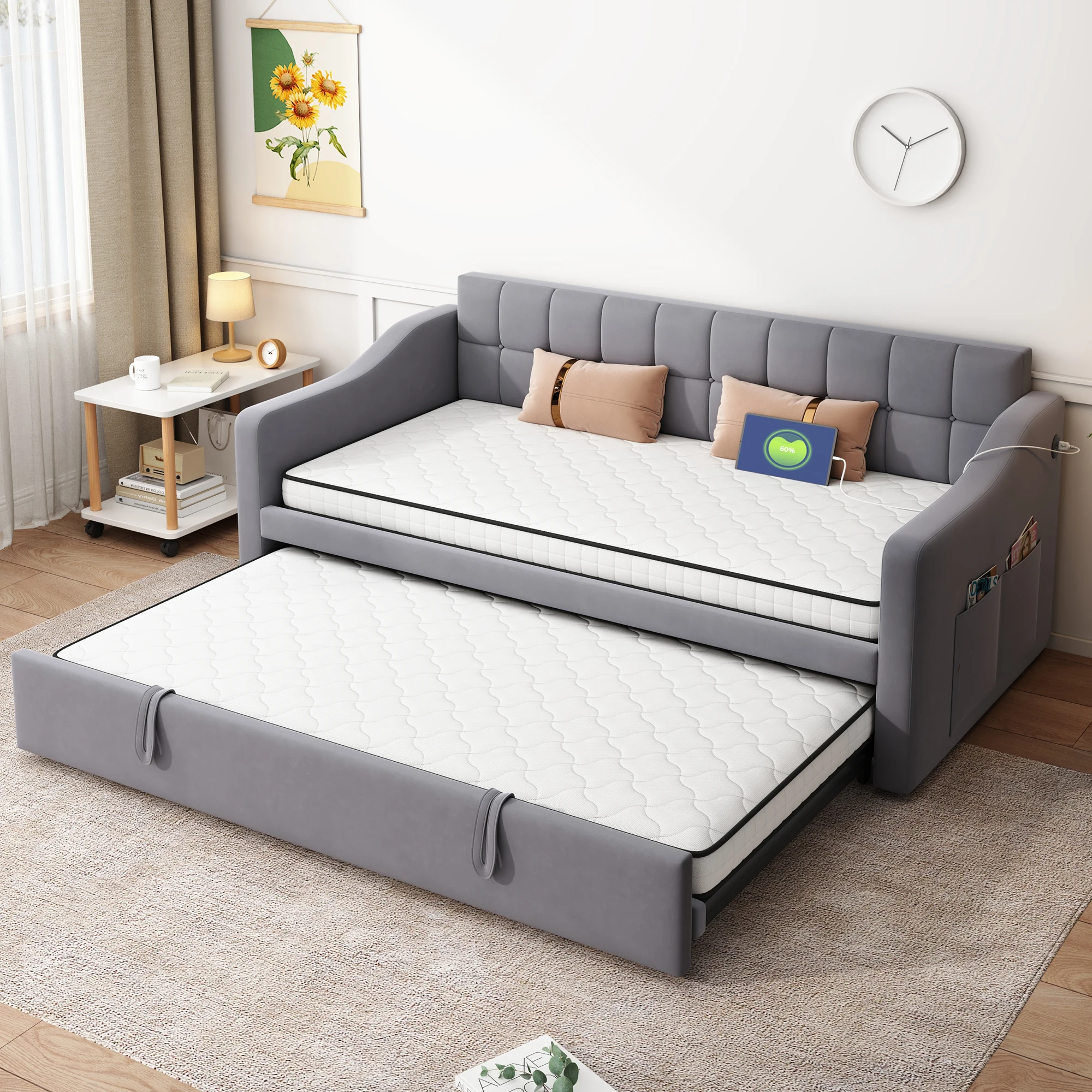 90x200cm Spring Mattress, 10cm Thickness H3 Hardness. Ergonomic Single Mattress w/ Lumbar Support, Rolled in a Box for Delivery. Image