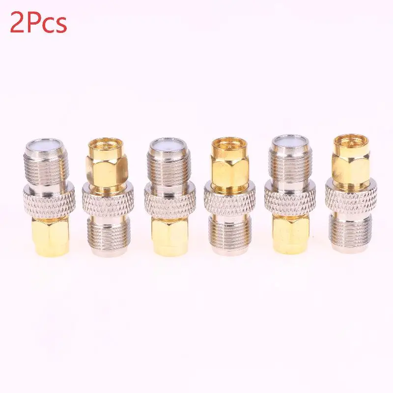 【Nice】2 Stück/Set SMA-Stecker auf F-Buchse Kupfer RF-Konvertierungskopf SMA/FK SMA Innengewinde Innenstecker auf F Außengewinde Image