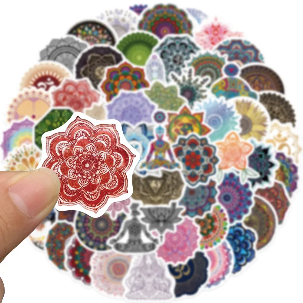 60PCS Mandala Blumen Yoga Cartoon Graffiti Aufkleber Aufkleber Dekoration DIY Skateboard Notebook Telefon Laptop Niedliche Aufkleber Image