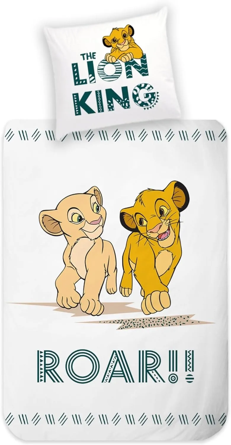 Der König der Löwen Simba Bettwäsche-Set, Einzelbett Twin Full Queen King Size, Baby Cartoon Cosplay Bettset Kinderzimmer Bettwäsche-Sets Image