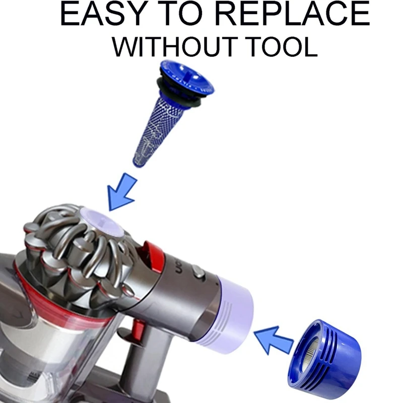 Ersatzteilfilter für Dyson V7, V8 Animal und Absolute Akku-Staubsauger, flexible Fugendüse, Traceles Staubbürste Image