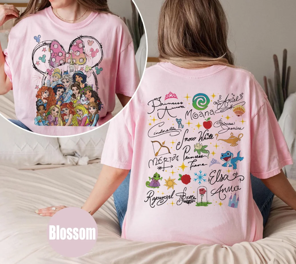 Prinzessinnen-Cartoon-Figur 2026 Sommer-Bestseller Reine Baumwolle Familienkleidung Erwachsenen- und Kinderversionen des gleichen T-Shirts. Image