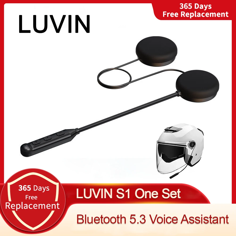 Freedconn luvin s1 bluetooth 5,3 motorrad helm kopfhörer kopfhörer bt kabelloses moto stereo inter phone freihändig lange batterie Image