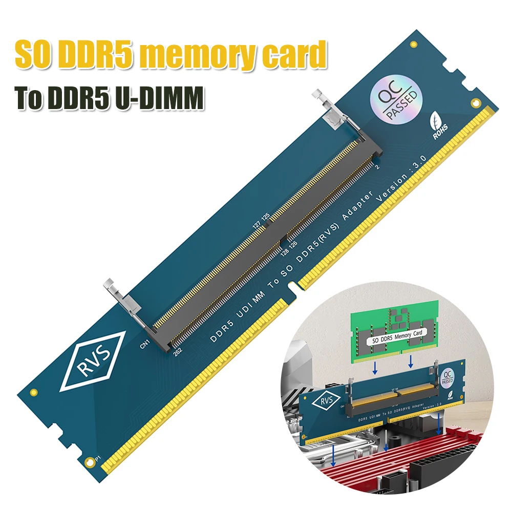 DDR5 SO-DIMM Gaming Laptop RAM Speichermodul Überstromschutz Speicherkarten-Konverter DDR5 Speicher RAM Adapterkarte Image