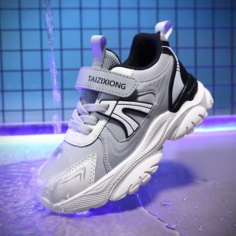 Kinder Sneaker Jungen Freizeitschuhe Leder Student Wanderschuhe Kinder rutschfeste leichte Mädchen Sport Laufen Tennisschuhe