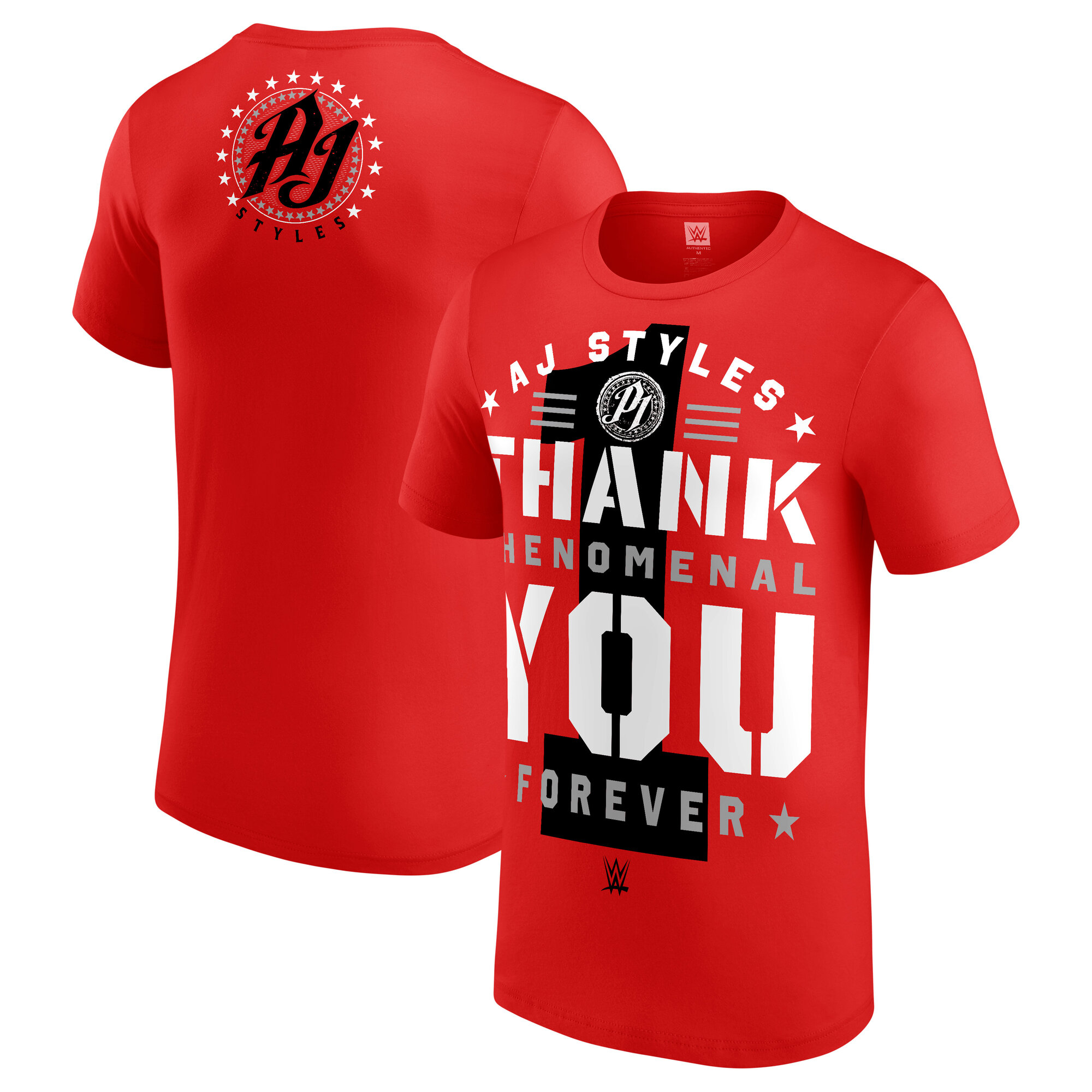 "AJ Styles Thank You Phenomenal Forever T-Shirt - Rot - Herren" Image