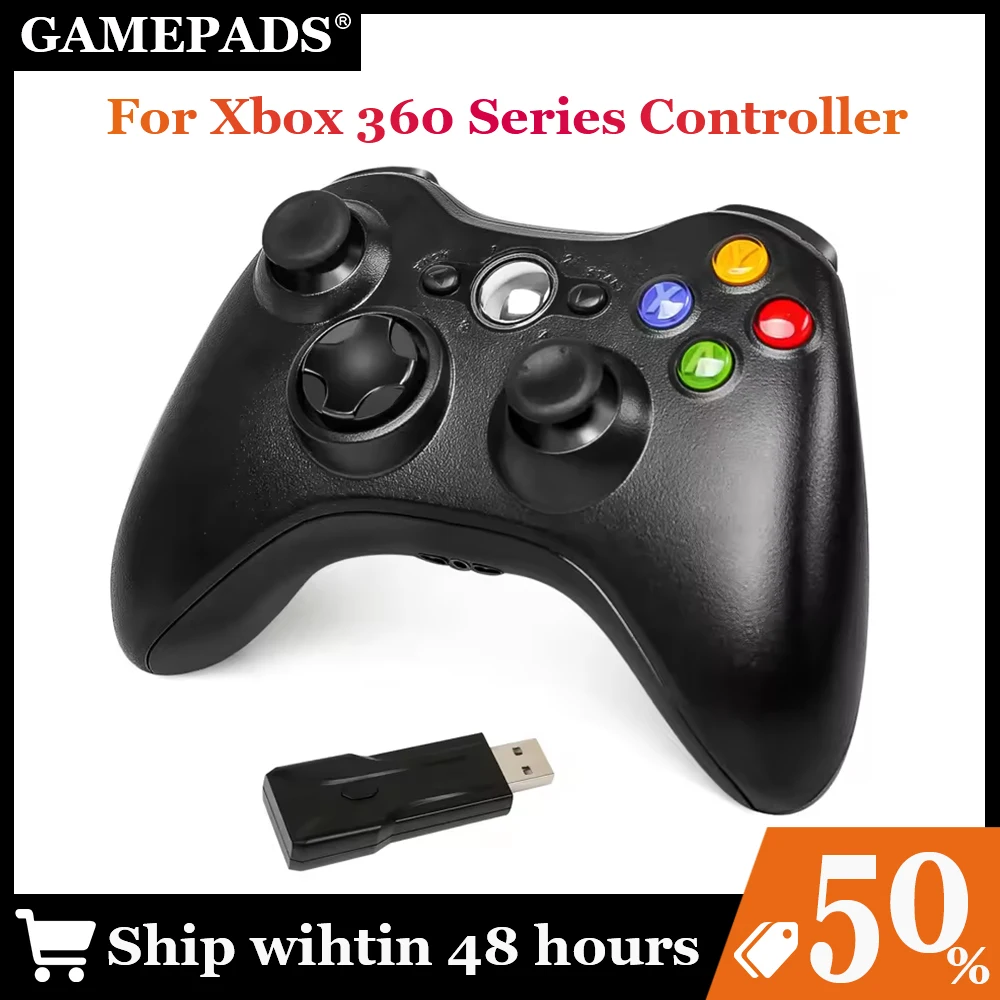 Kabelloser Gamepad-Controller 2,4GHz, Dual-Vibration Turbo-Funktion, Für Xbox 360/360 Slim/PC Spiele-Controller Joystick