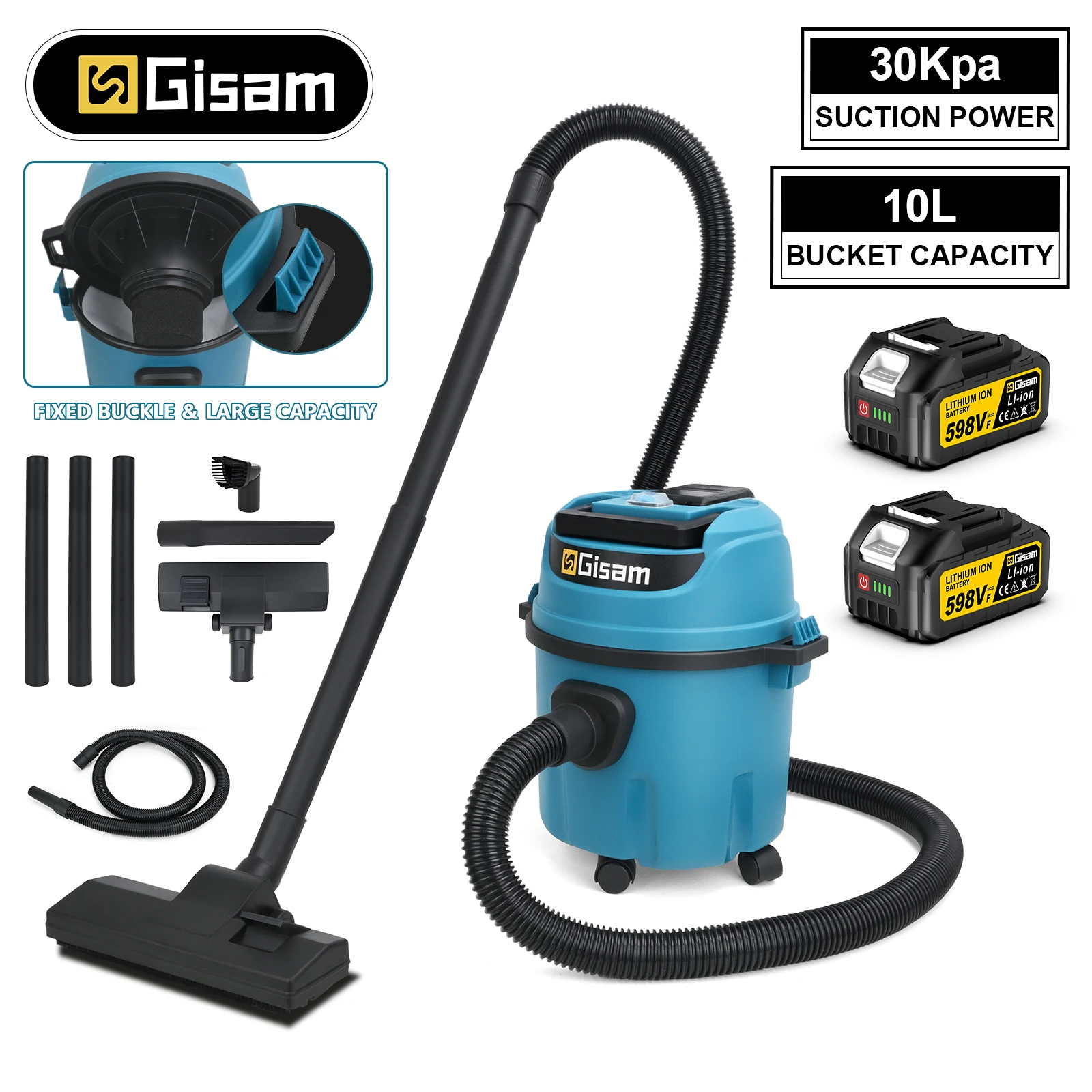 G Parque 30Kpa Elektrischer Nass- und Trockensauger 10L Haushalt Innen Industriereinigung Elektrowerkzeuge für Makita 18V Batterie Pin Image