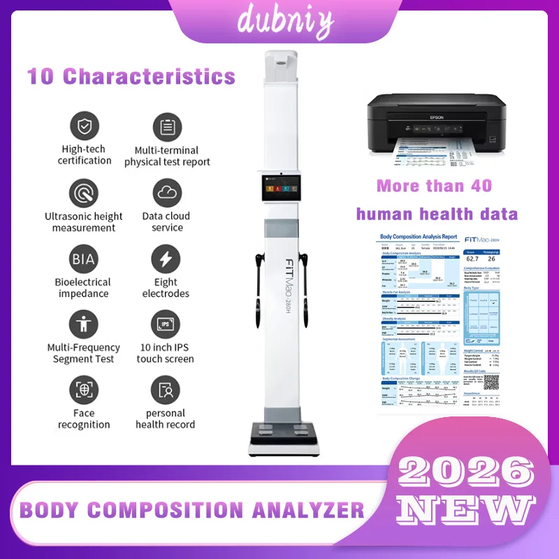 Ultraschall-Höhen- und Gewichtsmessskala, Analysator für die Zusammensetzung des menschlichen Körpers, BMI-Körperfettanalysator für die Apotheke Image