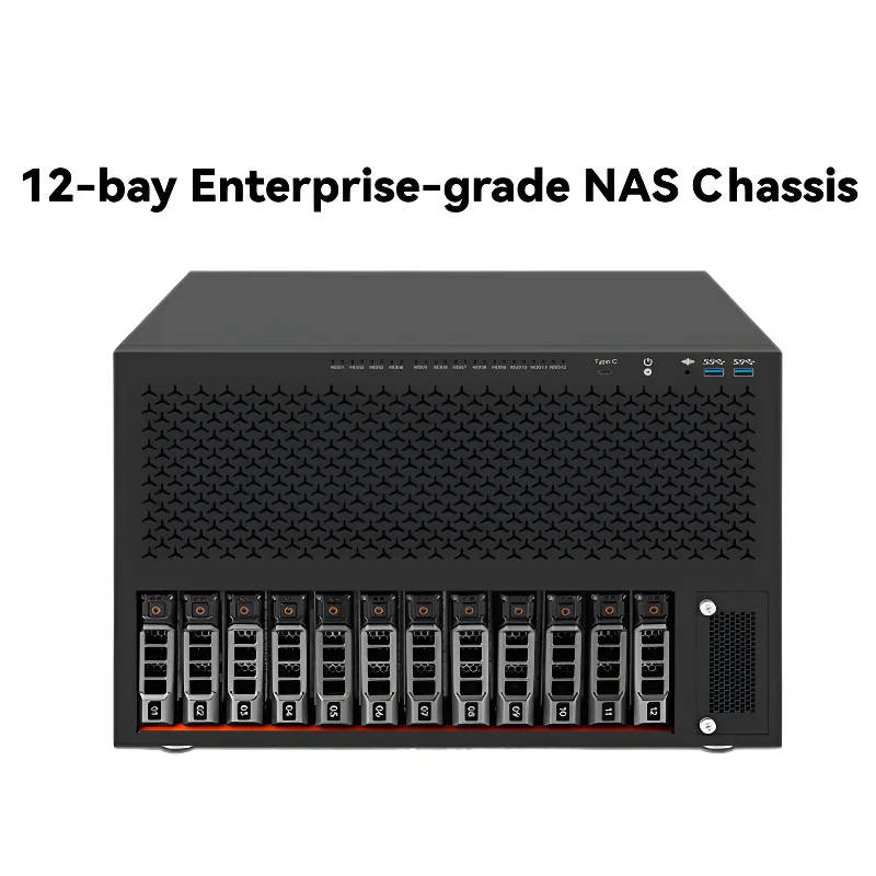 12-Bay Enterprise NAS-Gehäuse Hot-Swap-Server-Chassis ITX MATX ATX Unterstützung für ATX-Netzteile Modularer Speicher Image